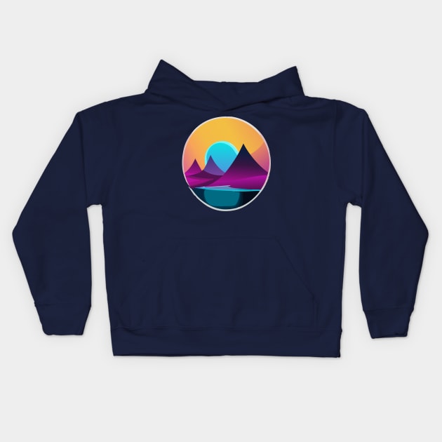 neon dreamscape Kids Hoodie by goingplaces